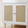 Cat Litter Box Enclosure With Scratch Pad, Hidden Litter Box Furniture, Wooden Pet House Sideboard, Storage Cabinet, Fit Most Cat And Litter Box, For Living Room Bedroom Office - White / Light Brown - Image 5