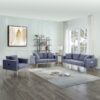 Easton - Linen Fabric Sofa Loveseat Chair Living Room Set With USB Charging Ports Pockets And Pillows (Set of 3) - Dark Gray - Image 10