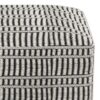 Safford - Square Woven Outdoor / Indoor Pouf - Black / White - Image 2