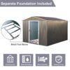8X10Ft Outdoor Metal Storage Shed - Gray - Image 6