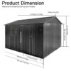 10'x8' Garden Sheds Outdoor Storage Sheds With Window - Dark Gray - Image 5