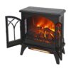 24" 3D Flame Electric Infrared Quartz Fireplace Stove With Remote Control - Antique Black - Image 8