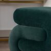 S-Shape Velvet Fabric Ottoman Makeup Stool Footstool - Dark Green - Image 17