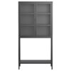 Heavy Duty Metal Storage Cabinet, Sideboards & Buffet, Display Storage Cabinet With Glass Doors And 2 Adjustable Shelves, Tall Bookcase Modern Bookshelf Cabinet For Home Office, Living Room - Black - Image 17