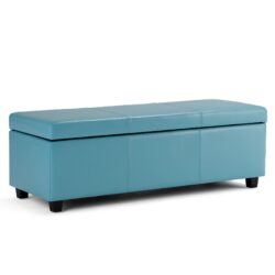Avalon - Storage Ottoman Bench - Soft Blue