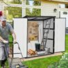 5X3Ft Outdoor Storage Shed Waterproof Resin Cabinet With Lockable Doors For Bikes And Patio Furniture - Black - Image 2