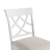Topmax - 5 Piece Updated Counter Height Solid Wood Dining Table Set, Table With Curved Wine Rack And 4 Upholstered Chairs - White - Image 16