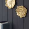 Rose Hanging Resin Wall Accents (Set of 2) - Gold - Image 3