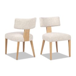 Louise - Split Back Upholstered Dining Side Chair (Set of 2) - Travertine Beige