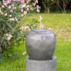 Heavy Outdoor Cement Fountain Antique, Cute Unique Urn Design Water Feature For Home Garden, Lawn Deck & Patio - Antique Gray - Image 5