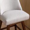 Counter Height Swivel Barstools, Upholstered Bar Stools (Set of 2) - Ivory - Image 10