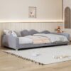 Twin Size Upholstered Daybed, Sherpa Fabric Sofabed With Cloud-Shaped Backrest, No Box - Spring Needed - Gray - Image 4