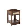 15.75" Rattan End Table With Drawer, Modern Nightstand, Side Table For Living Room, Bedroom - Rustic Brown - Image 8
