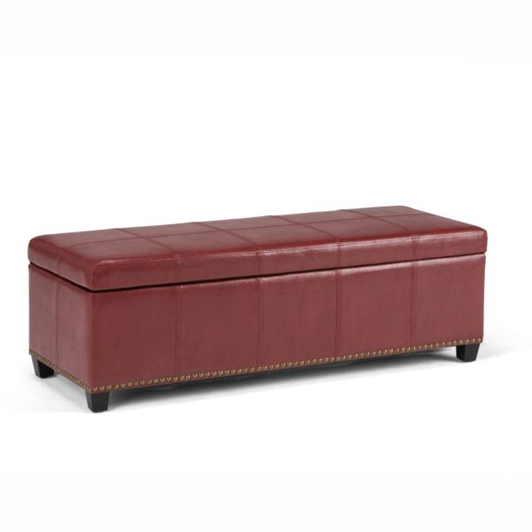 Kingsley - Large Storage Ottoman - Radicchio Red