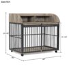 44'' Heavy Duty Large Dog Crate Furniture For Large Medium Dog With Lockable Wheels, Wooden Dog Crate Dog Kennel, End Table Crate With Double Layer Storage - Gray - Image 16