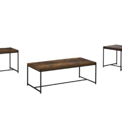 Lennox - 3 Piece Coffee And End Table (Set of 3) - Brown