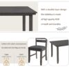 Dining Room Table And Chairs With Bench, Rustic Wood Dining Set (Set of 6) - Gray - Image 4