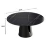 Modern Artificial Stone Round Carbon Steel Base Dining Table, Can Accommodate 6 People - Black / Gold - Image 10