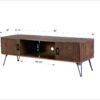 Industrial Style Reclaimed Wood Media TV Stand With Storage Cabinet For Living Media Room - Natural - Image 5