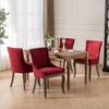 Ultra Side Dining Chair, Thickened Fabric Chairs With Neutrally Toned Solid Wood Legs, Bronze Nail Head (Set of 2) - Wine Red / Burgundy - Image 16