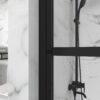 Bathtub Screen Panel Shower Door 180° Pivot - Black - Image 3