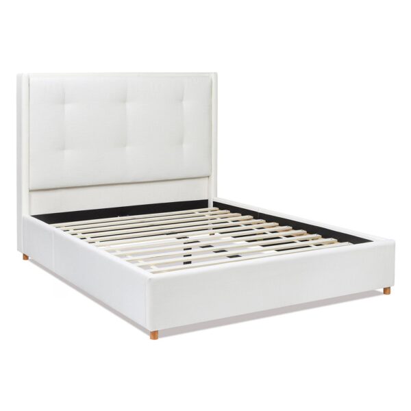 Miramar - Queen Cushion Back Headboard Platform Bed Frame - Antique White