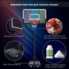 Portable Basketball Hoop Basketball System 4.76-10Ft Height Adjustable For Youth Adults LED Basketball Hoop Lights, Colorful Lights, Waterproof, Super Bright To Play At Night Outdoors, Good Gift For Kid - Black - Image 9