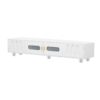 Modern TV Stand For TVs Up To 80", Entertainment Center With Glass Door, 2 Drawers And Cabinets, Wood TV Storage Cabinet With Solid Wood Legs And Metal Handles For Living Room - White - Image 11