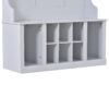 Hall Tree With 6 Hooks, Coat Hanger, Entryway Bench, Storage Bench, 3 In 1 Design, For Entrance, Hallway - White - Image 10