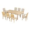 Topmax - Rustic Extendable Dining Table Set With Removable Leaf, 6 Upholstered Armless Dining Chairs And 2 Padded Arm Chairs, 9 Pieces - Natural - Image 10
