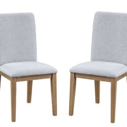Delphine - Linen Fabric 19" Dining Chair (Set of 2) - Gray