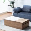 Arlo - Wood Finish Coffee Table With Hidden Compartments And 2 Drawers - Light Brown - Image 7
