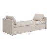 Modern Upholstered Chaise Lounger Daybed Small Single Daybed With 2 Drawers, No Mattress Needed, Perfect For Living Rooms & Home Office, Linen Fabric - Beige - Image 7