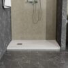 ABS & Acrylic Shower Base With Drain Kit And Stainless Steel Cover - White - Image 3