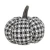Plaid Pumpkin Decor, For Holiday Halloween Decoration (Set of 2) - Black / White - Image 2