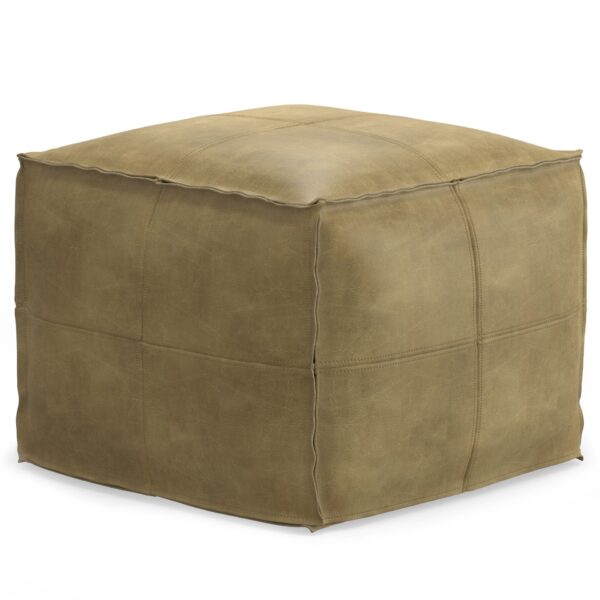 Sheffield - Square Pouf - Distressed Sandcastle