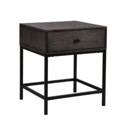 Ava - MDF End Table With Charging Ports And Metal Base - Espresso