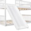 Full Over Full Over Full Triple Bed With Built-In Ladder And Slide, Triple Bunk Bed With Guardrails - White - Image 4
