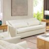Ada - Flared Arm Contemporary Sofa With Lumbar Pillows - Flax White - Image 7