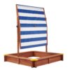Kids Sandbox With Cover, Sand Box With Adjustable Canopy, Large Outdoor Cedar Sandpit For Backyard Play - Reddish Brown - Image 16
