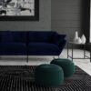 Grafton - Velvet Round Pouf - Teal - Image 7