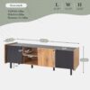 Mid Century TV Stand With 3 Cabinets, Media Console Table For Tvs Up To 70'', Entertainment Center With Storage For Living Room - Black / Brown - Image 9