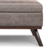 Owen - Extra Large Square Coffee Table Storage Ottoman - Distressed Gray Taupe - Image 8