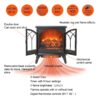 24" 3D Flame Electric Infrared Quartz Fireplace Stove With Remote Control - Antique Black - Image 5