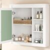 Bathroom Medicine Cabinet With Mirror, Wall Mounted Mirror Cabinet With Storage Organizer, Over The Toilet Storage White Storage Cabinet For Bathroom - White - Image 21