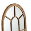 Half Round Elongated Mirror With Decorative Window Look Classic Architecture Style Solid Fir Wood Interior Decor - Brown - Image 8