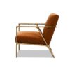 Aerin - Hammered Brass Upholstered Accent Arm Chair - Burnt Orange - Image 3