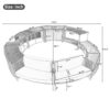 Spa Surround Spa Frame Patio Rattan Sofa Set With Storage Spaces, Mini Sofa And Comfortable Cushion For Patio, Backyard - Beige - Image 3