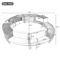 Spa Surround Spa Frame Patio Rattan Sofa Set With Storage Spaces, Mini Sofa And Comfortable Cushion For Patio, Backyard - Gray