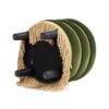 Edward - Round Upholstered Ottoman With Bullion Fringe - Olive Green - Image 8
